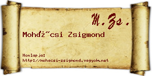 Mohácsi Zsigmond névjegykártya