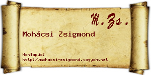 Mohácsi Zsigmond névjegykártya