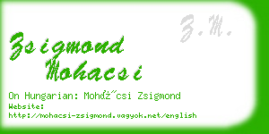 zsigmond mohacsi business card